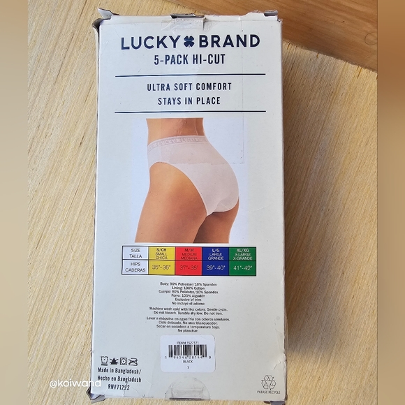 Lucky Brand Ladie's Hi-Cut 5-Pack Size S - Picture 8 of 8